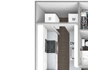 Hampshire Green Apartments - A1 (Carlton) - 1 Bedroom - 1 bath - 3D Hampshire Green Apartments - A1 (Carlton) - 1 Bedroom - 1 bath - 3D